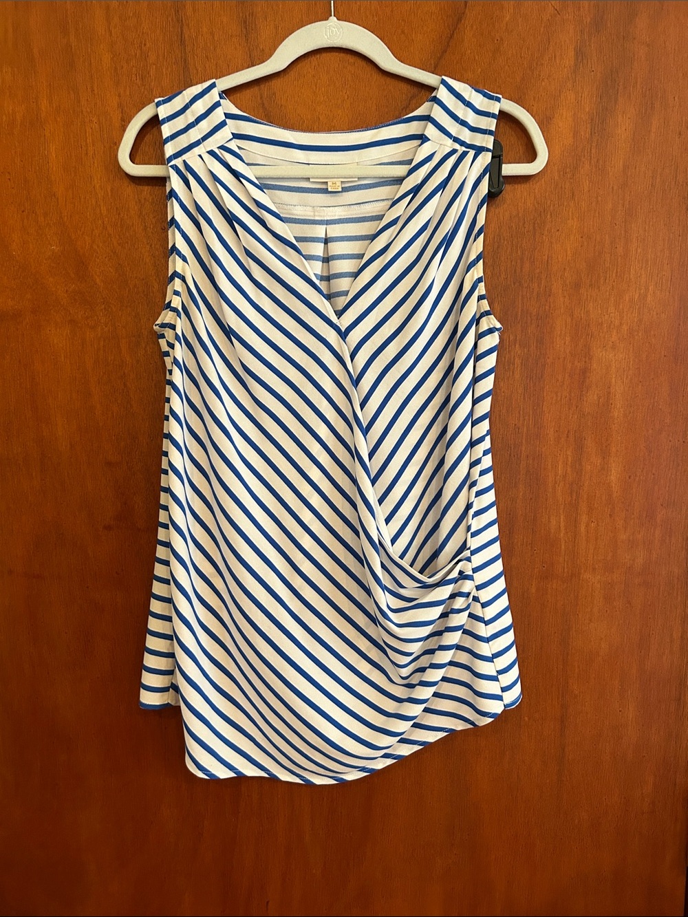 ModCloth striped sleeveless blouse size M